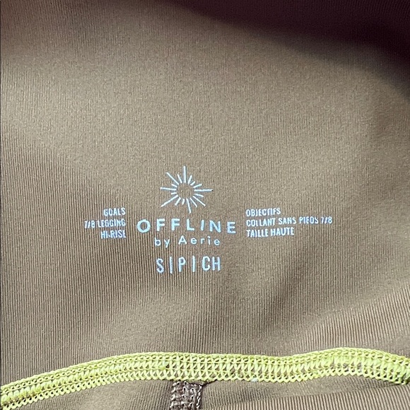 Offline by Aerie Leggings Brown with Yellow Accents Women’s Small 7/8 Length - Picture 6 of 6